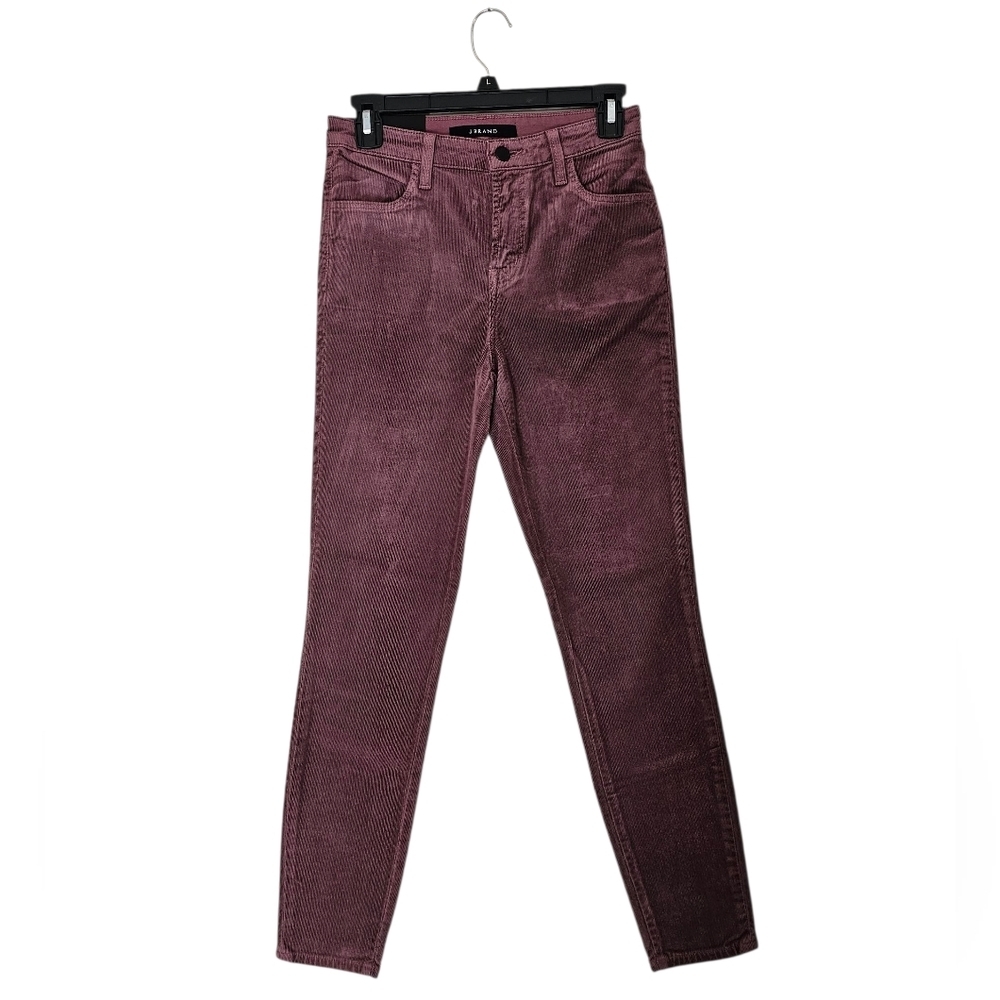 J Brand Alana High Rise Crop Skinny Pink‎ Burgundy Corduroy 26 NWT